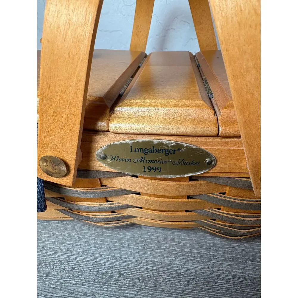 Vintage 1999 Longaberger Crawford Barn‎ Collection Basket Signed Lid Plaid Liner